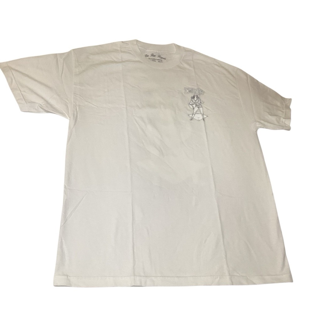 La Rue Royale Los Angeles Baseball Graphic T-Shirt White XL Cotton Streetwear